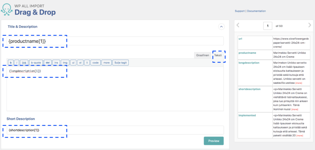 WP All import Step 3