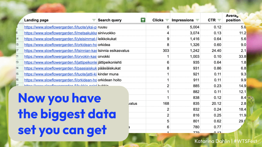 Katarina Dahlin Search Console data