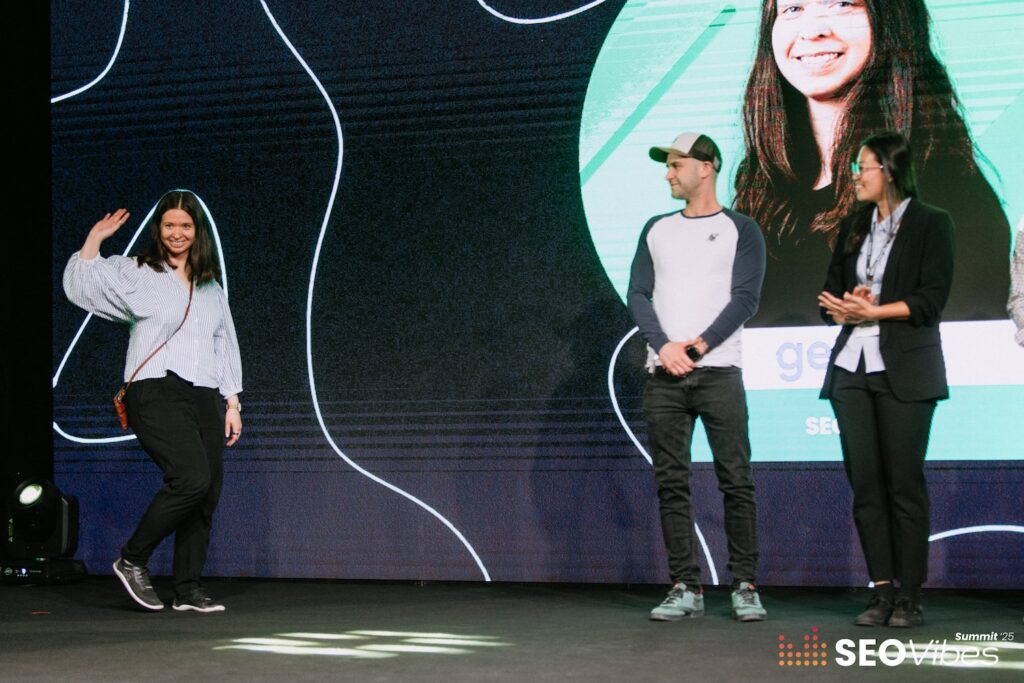 Katarina Dahlin SEO-expert speaking at SEO-Vibes Zakopane in 2025