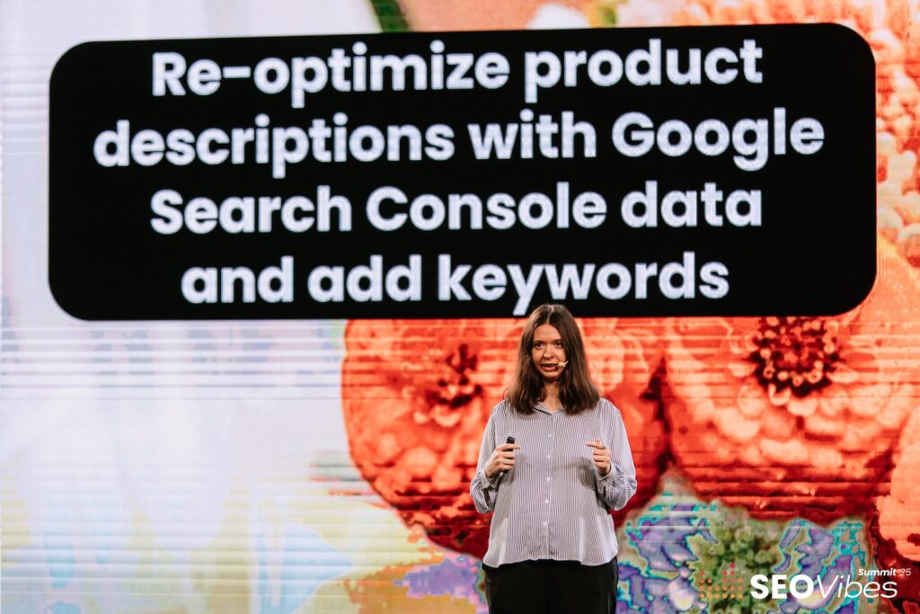 Katarina Dahlin SEO expert speaking at SEO-Vibes Zakopane in 2025