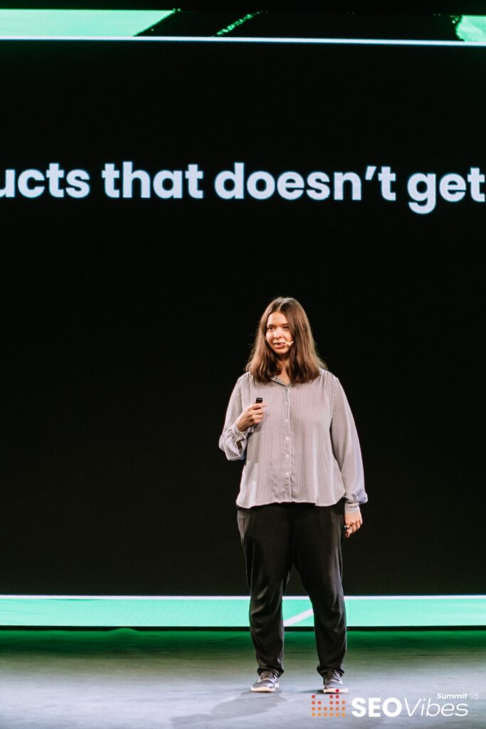 Katarina Dahlin SEO-expert speaking at SEO-Vibes Zakopane in 2025