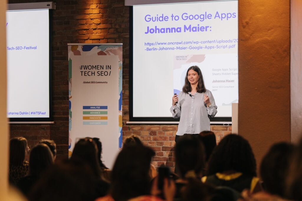 Katarina Dahlin SEO expert speaking at WTS Fest Berlin in 2025