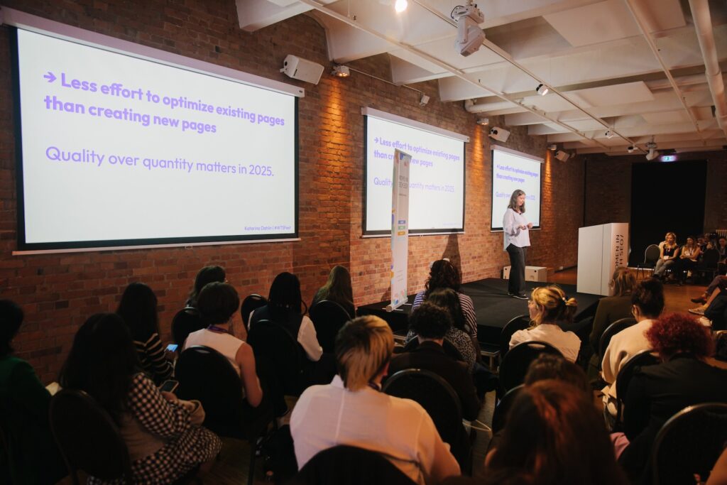 Katarina Dahlin SEO-expert speaking at WTS Fest Berlin in 2025