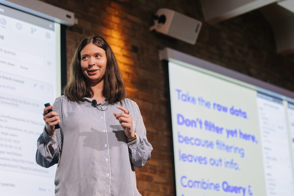 Katarina Dahlin speaking at WTS Fest Berlin