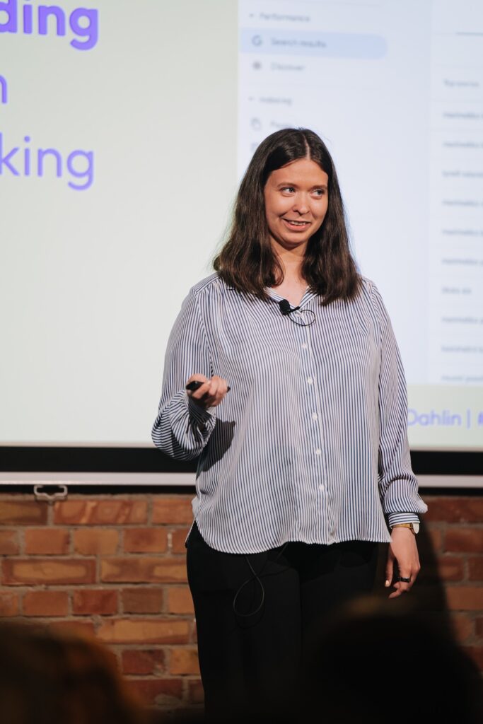 Katarina Dahlin SEO-expert speaking at WTS Fest Berlin in 2025