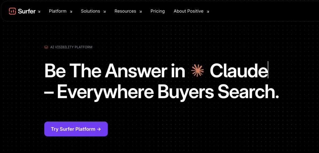 Surfer SEO best for AI visibility tracking and optimization