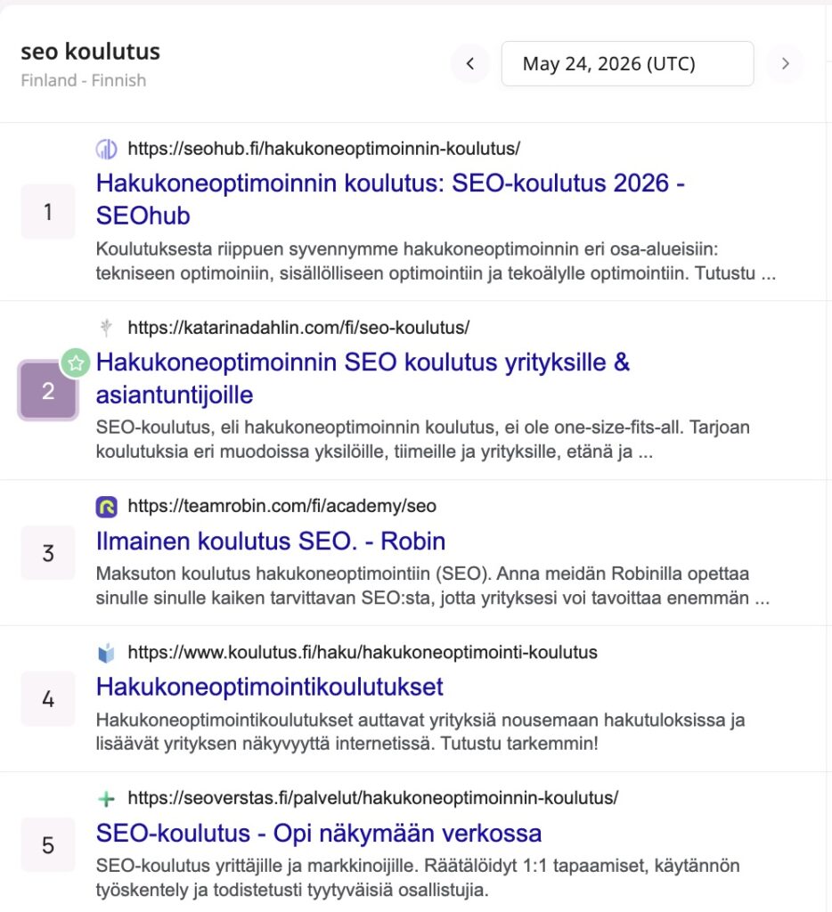 Parhaat SEO-koulutukset Googlen mukaan.