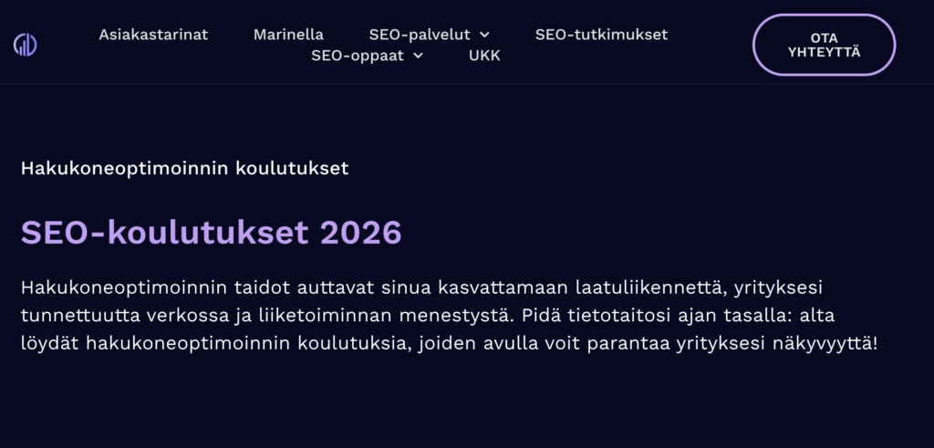 Marinella Himarin (SEOhub) SEO-koulutukset