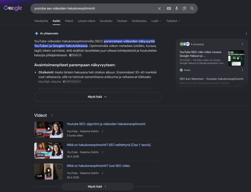 Youtube SEO: algoritmit ja videoiden hakukoneoptimointi
